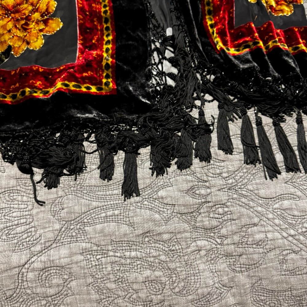 Lucy’s Silk Sequined Long Cover Up in Black - Picture 6 of 9